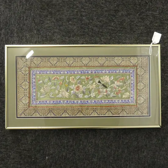 FRAMED ORIENTAL EMBROIDERY 175x400mm