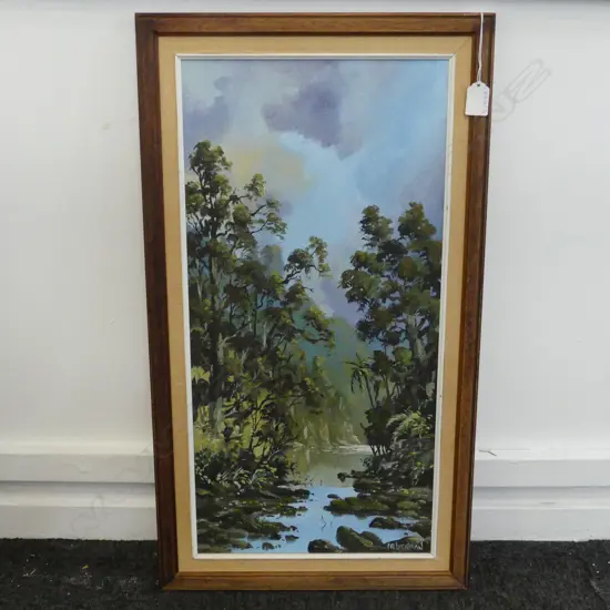 F. R. LUCKMAN, BUSH LANDSCAPE, OIL ON BOARD 600x290mm