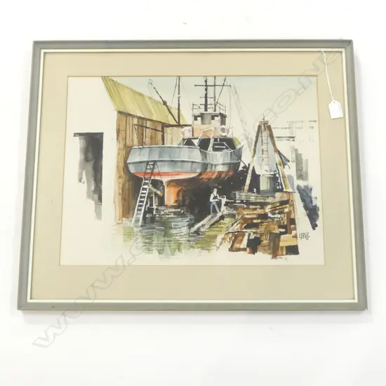 SHIPYARDS WC SIGNED 'GASH' 380x500mm