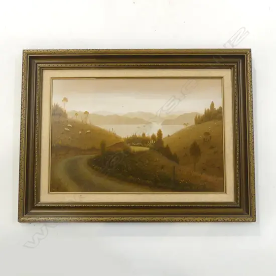 HANS BRUTSCH 'THE ROAD TO PORT JACKSON (COROMANDEL)' OIL ON BOARD 385x585mm