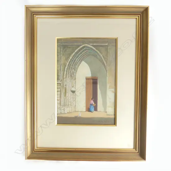 BLYTHE FLETCHER (1890-1949) 'SUNLIGHT & SHADE' GOUACHE ON PAPER, signed, 370 X 260mm