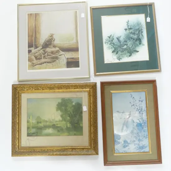 4 PRINTS; MARRILYN JAQUIERY 'WARM INTERLUDE' 460x395mm, JANET MARSHALL FANTAILS, CHINESE PHEASANT, CONSTABLE LANDSCAPE