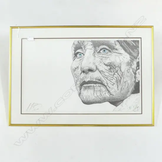 SIGNED PRINT, FIRST NATIONS WOMAN (PURCHASED USA) 420x670mm