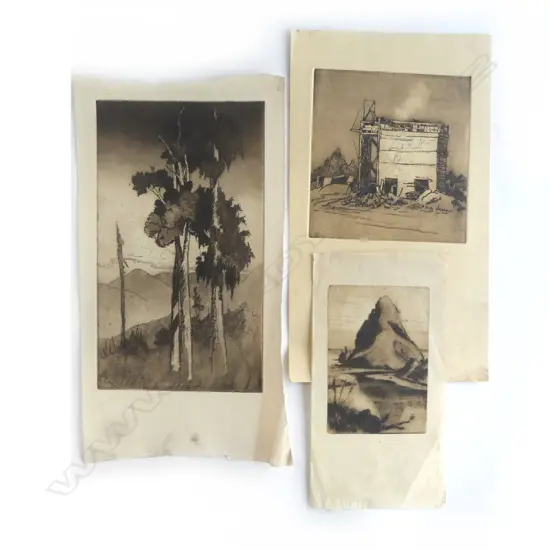 THREE TREVOR LLOYD ETCHINGS