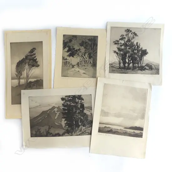 FIVE CONNIE LLOYD ETCHINGS 