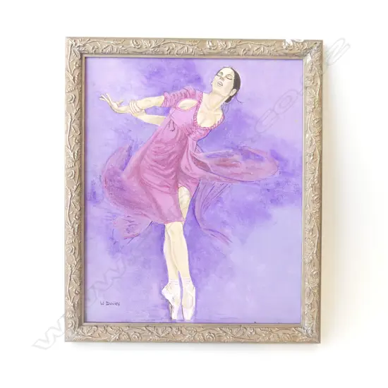 W.DAVIES THE BALLET DANCER SIGNED OIL ON BOARD 340 x 280MM