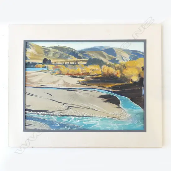 UNFRAMED W/C SI RIVER SIGNED F FORESTER H370 W460MM