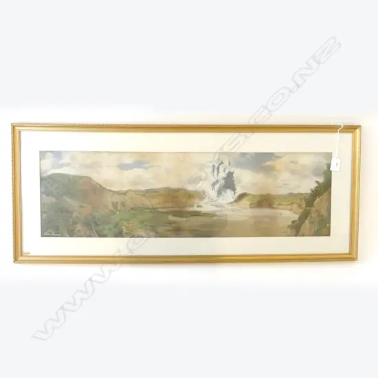 FRAMED PHOTO WAIMANGU ERUPTION 350 x 880MM