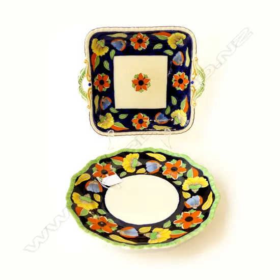MASONS CHINA 2 HANDLED  SANDWICH PLATE DIA 265MM  & ANOTHER MATCHING PLATE