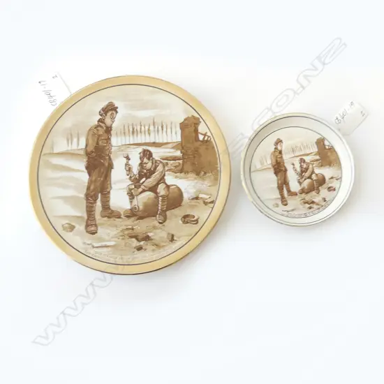 TWO BAIRNSFATHER ITEMS, PLATE Dia 158mm, OTHER 107mm ( HAIRLINE) 