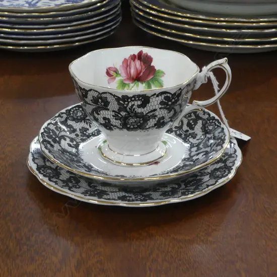 ROYAL ALBERT 'SENORITA' CUP SAUCER & PLATE.  a rare pattern