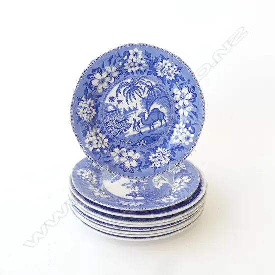 9 ASST. SPODE B/W DINNER PLATES