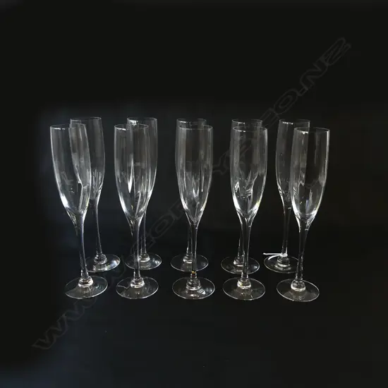 10 ORREFORS CHAMPAGNE FLUTES