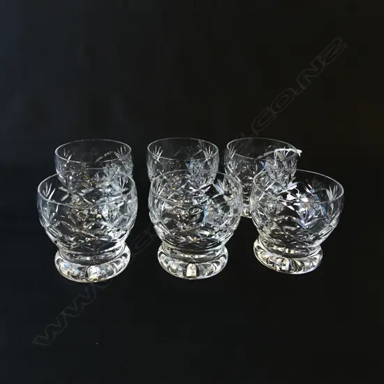 SET OF 6 WEBB CORBET CRYSTAL WISKEY GLASSES DIA80MM