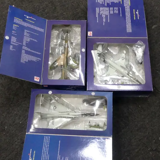 3 HOBBY MASTER DIE CAST FIGHTER PLANE MODELS, BOXED...