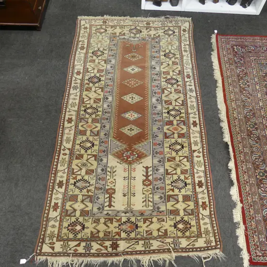 HAND KNOTTED ALL WOOL TURKISH MELAS RUG 2150x1170mm