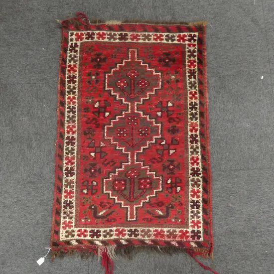 HAND KNOTTED ALL WOOL AFGHAN JANAMAZ RUG 1180x790mm