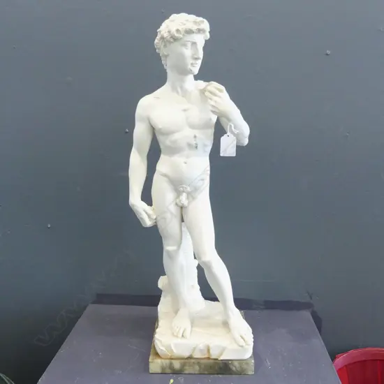 WHITE RESIN STATUE OF DAVID H.590mm