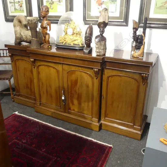 VICTORIAN MAHOGANY BREAK FRONT SIDE BOARD 2110x545x985mm