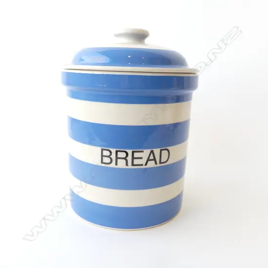 LARGE B/W LIDDED CHINA BREAD BIN H320MM