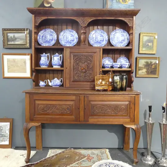 2 PART OAK DRESSER 1380mm x 1890mm x 465mm