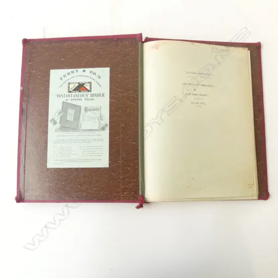 ORIGINAL MANUSCRIPT ON NZ SHIPWRECKS 'THE PRICE OF ADMIRALTY' BY LEE FORE BRACE