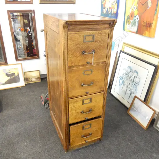 VINTAGE OAK FILING CABINET 450x720x1340mm