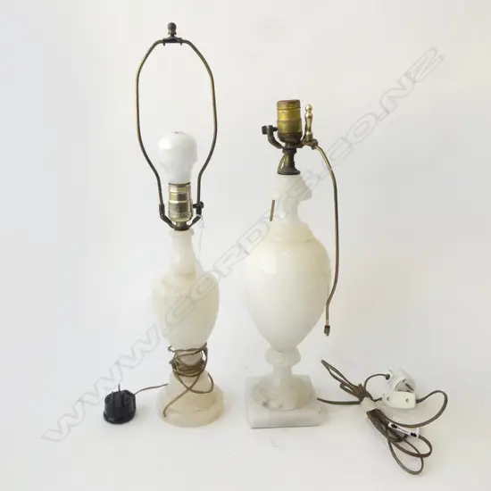 2 ONYX TABLE LAMPS (NO SHADES)