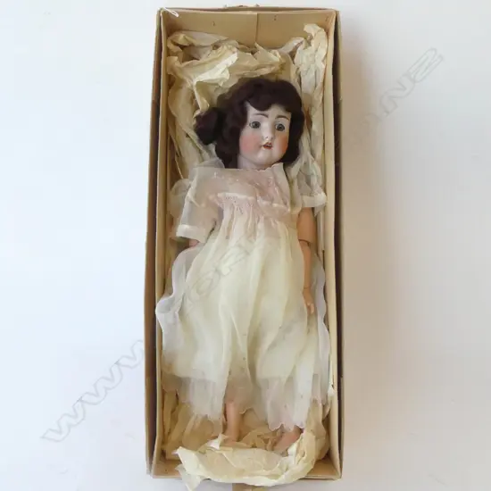 VINTAGE GERMAN SLEEPY EYE DOLL H.500mm, BOXED