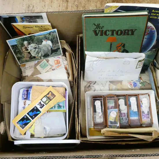 LOOSE STAMP COLLECTION & TWO STAMP ALBUMS