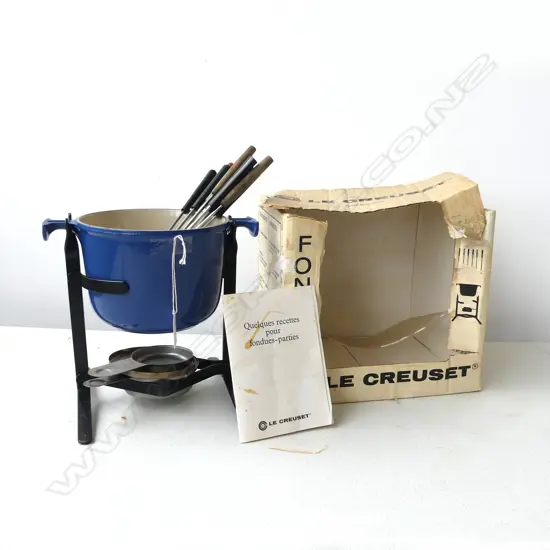 LE CREUSET FONDUE SET IN ORIG. BOX H.200mm