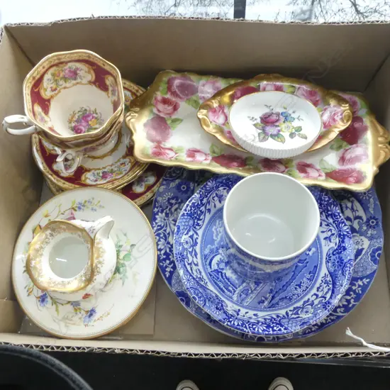 BOX FINE CHINA ROYAL ALBERT + SPODE'S ITALIAN ETC