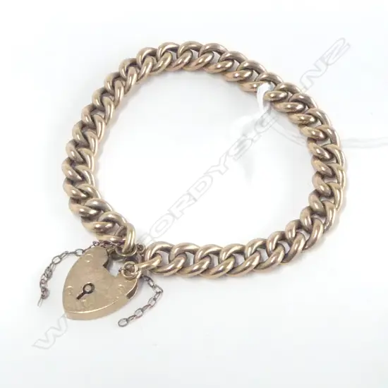 9CT HOLLOW CURB LINK BRACELET 13.7gms