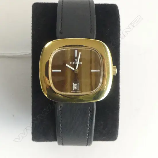 GENTS EDOX WATCH, VINTAGE, SWISS MADE, GOLD PLATED, MANUAL WINDING, RUNNING