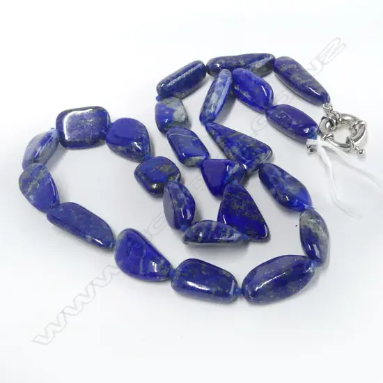LAPIS NECKLACE, HANDKNOTTED BEADS