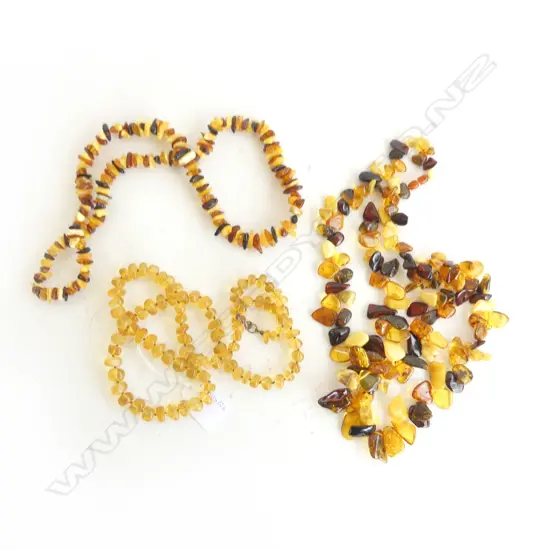 3 BALTIC AMBER NECKLACES