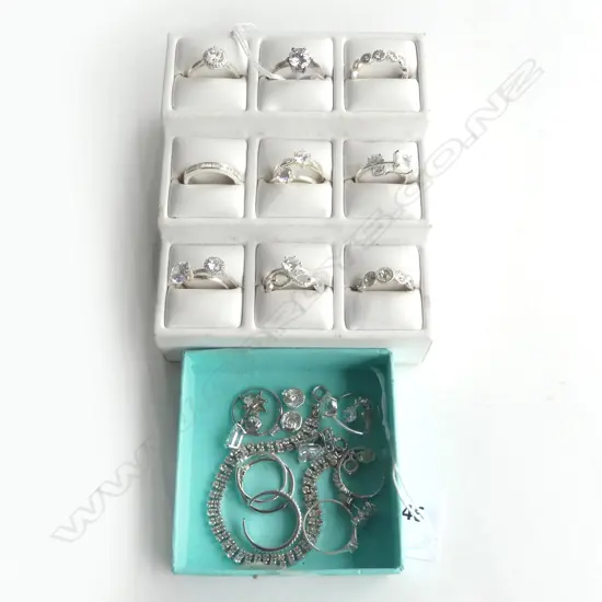 ASST. 925 SILVER CZ RINGS & EARRINGS
