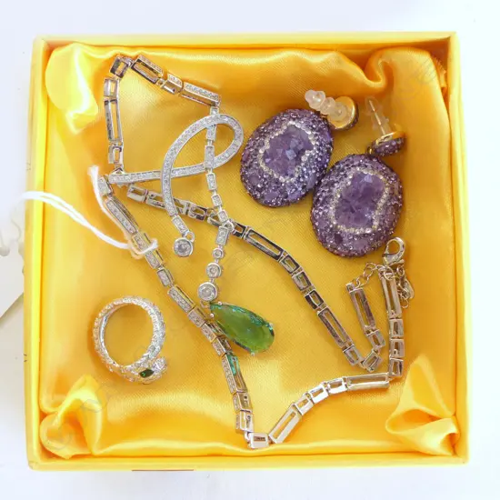 COSTUME PR EARRINGS, NECKLACE & RING