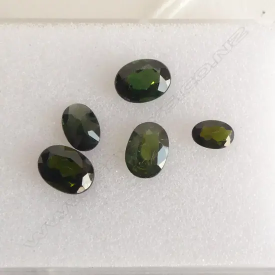 ASST. FACETED TOURMALINE, OVAL, PINE GREEN, 5CT