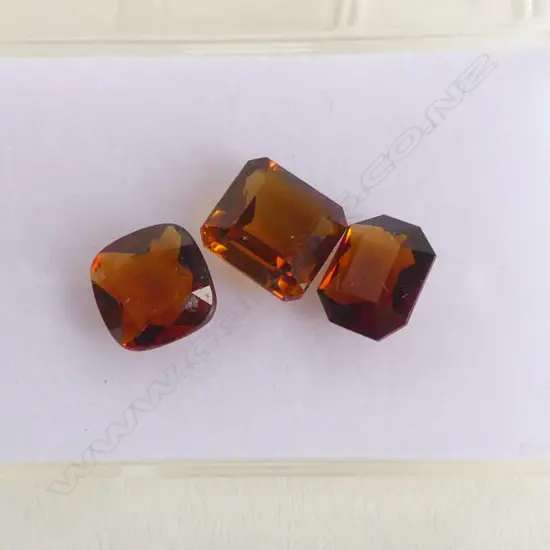 8.7CT SQUARE CUT CITRINE, 3 STONES