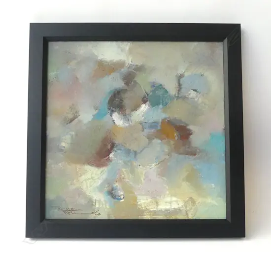 RUSSELL HOLLINGS (NZ 1948-) VEILS  2012 OIL ON BOARD. 400mm X 400mm. Provenance: From the artist's archive.