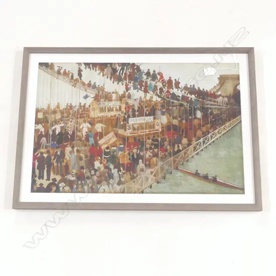 WALTER GREAVES 'HAMMERSMITH BRIDGE ON BOAT RACE DAY' C.1862 PRINT 400x620mm