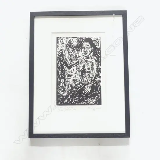 ROBERT MACDONALD (b. 1935) 'LOVES PROGRESS' WOODCUT PRINT 7/20 '04 285x185mm