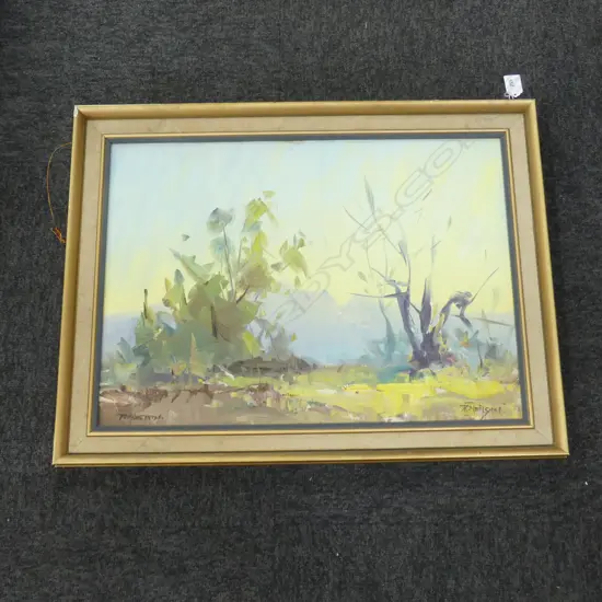 OIL ON BOARD DEMONSTATION  SIGNED TR NEILSON H510 L650MM