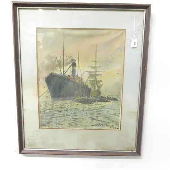 BLYTHE FLETCHER, SHIPPING SCENE, WC 430x360mm