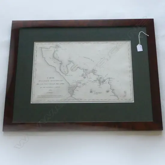 LITHOGRAPHIC MAP 'DE LA NOUVELLE ZELANDE' by FRENCH EXPLORER JCD D'URVILLE 1831