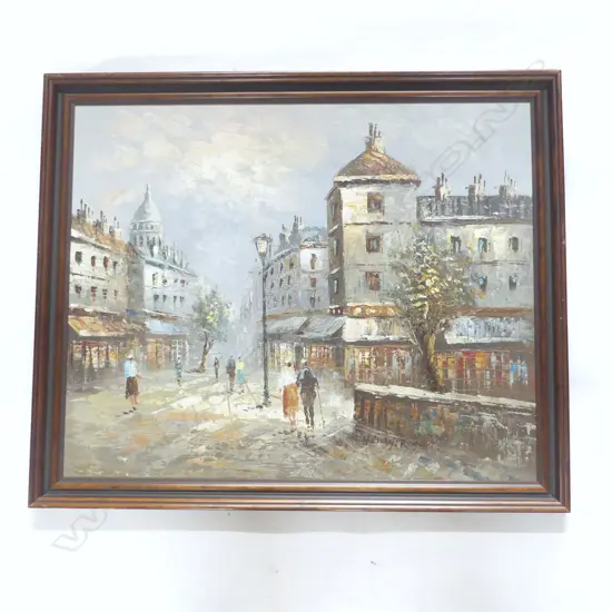 HENRY ROGER, PARIS STREET SCENE, OIL ON BOARD, 490x600mm