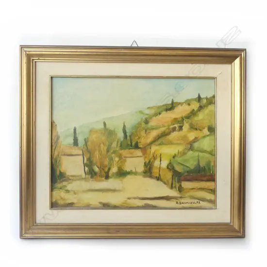 R BERNIERI, ITALIAN LANDSCAPE, OIL ON CANVAS, '72 380x480mm