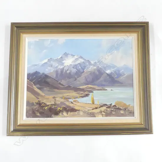 PETER WILLIAMS, SOUTH ISLAND LAKE - HAWEA?, OIL ON BOARD, 440x595mm