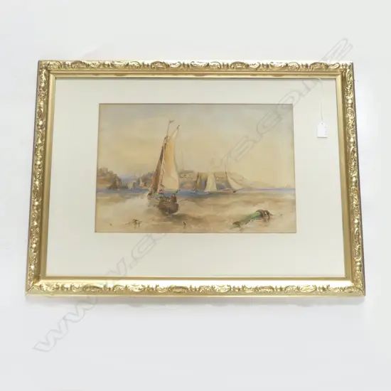 N. CARTER, MEDITERRANEAN PORT SCENE, WC 1864 300x460mm